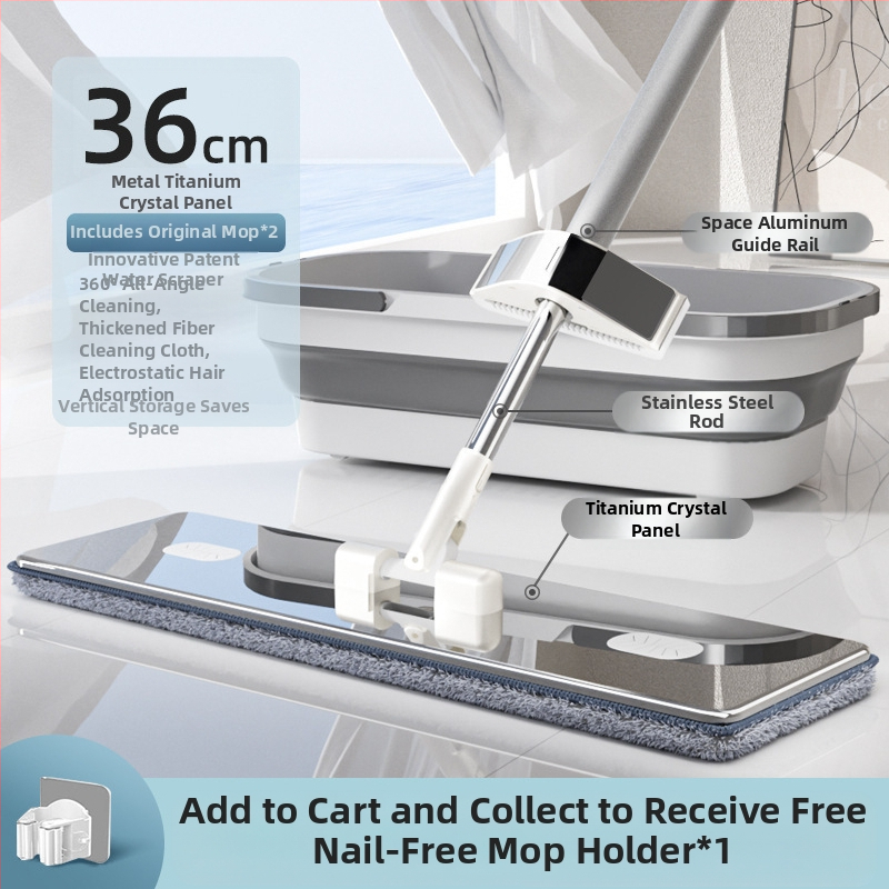 2024 Uus titaankristallist lame mopp käsitsi pesemisvaba majapidamismopi puhastamiseks laisk mopi artefakt Mop Mop Mop Mop tööjõudu säästev
