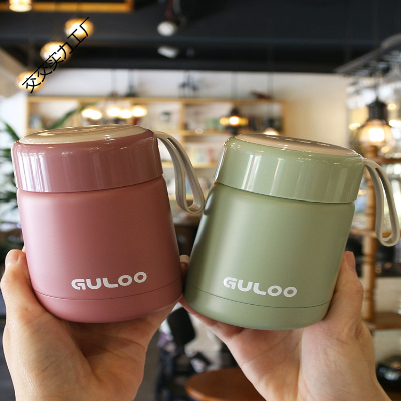 Termoszpohár, női, nagy értékű, irodai, párolt zabkása, leves, reggeli, széles, nagy átmérőjű, 304 rozsdamentes acél ivóvíz