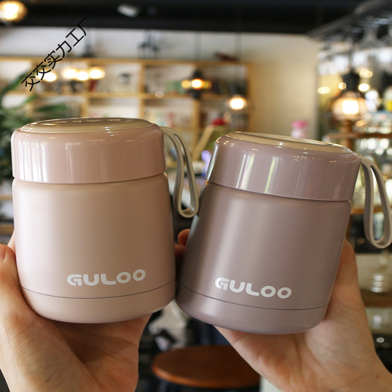 Termoszpohár, női, nagy értékű, irodai, párolt zabkása, leves, reggeli, széles, nagy átmérőjű, 304 rozsdamentes acél ivóvíz