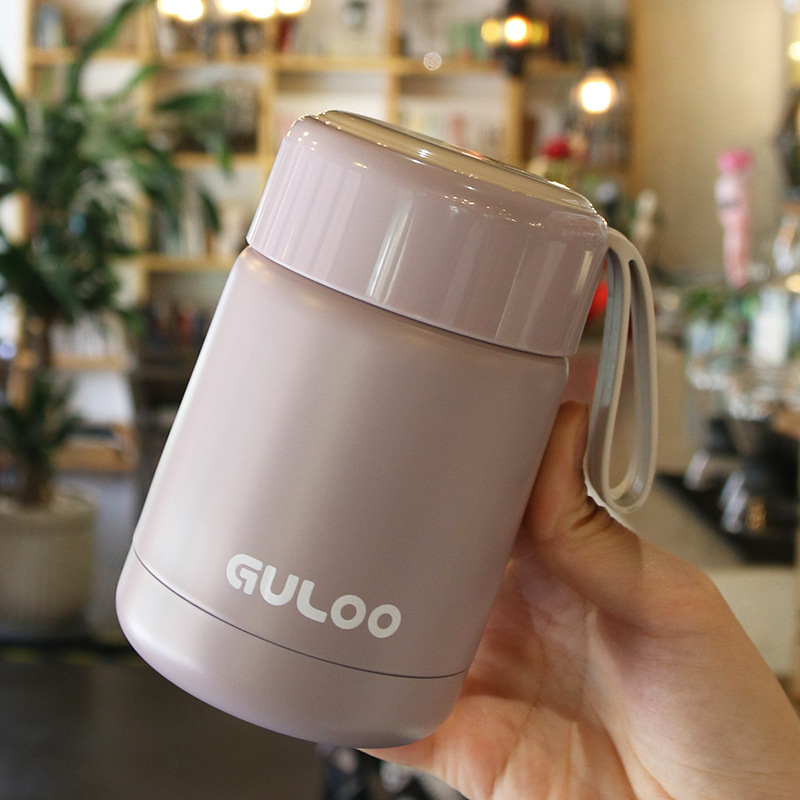 Termoszpohár, női, nagy értékű, irodai, párolt zabkása, leves, reggeli, széles, nagy átmérőjű, 304 rozsdamentes acél ivóvíz