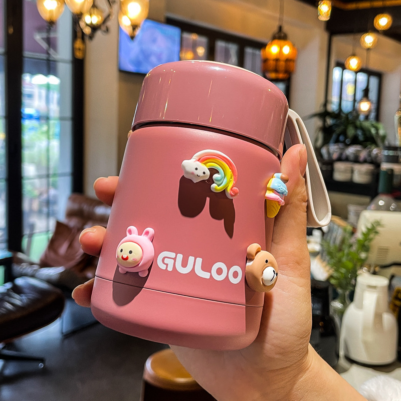 Termoszpohár, női, nagy értékű, irodai, párolt zabkása, leves, reggeli, széles, nagy átmérőjű, 304 rozsdamentes acél ivóvíz