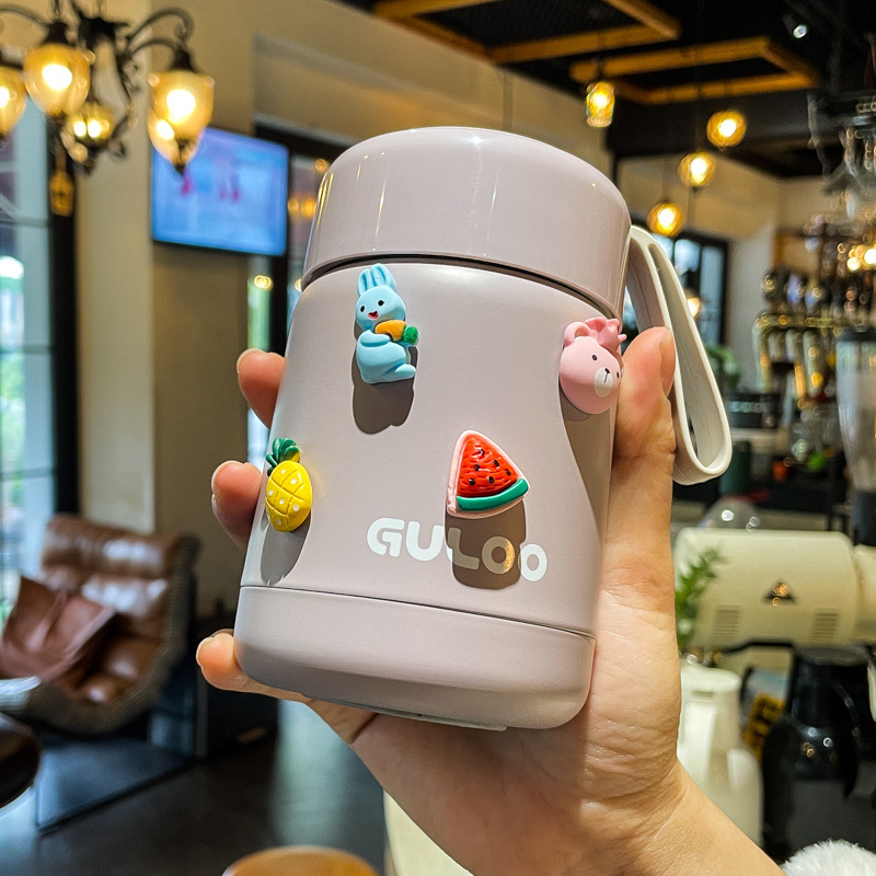 Termoszpohár, női, nagy értékű, irodai, párolt zabkása, leves, reggeli, széles, nagy átmérőjű, 304 rozsdamentes acél ivóvíz