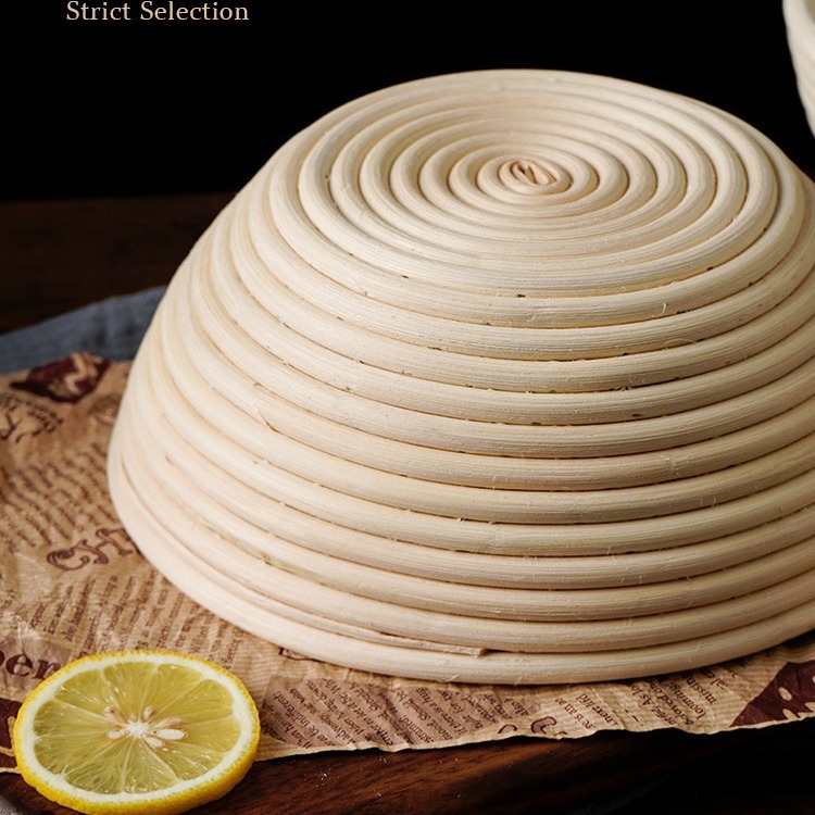 Ръчно тъкана кошница за ферментация на хляб от индонезийски ратан, кръгла, овална, триъгълна, кошница за тесто, печене, многоспецифично тъкане от американски ратан