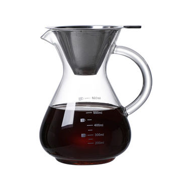 Klaasist kohvikann Käsipruulimise jagamiskann Kohvikann Lehterfilter Tass Pruulimisriist komplekt käepidemega Klaasist kohvikann