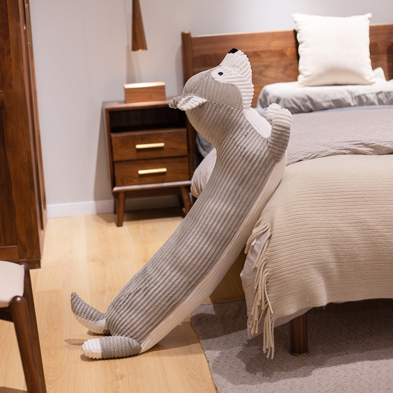 Barna aranyos kolbászos kutya hosszú kanapé lakberendezési párna baba plüssjáték panda husky baba