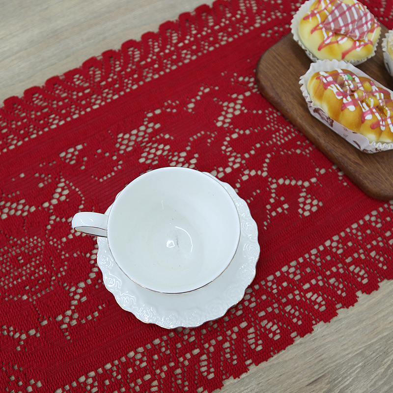 Διασυνοριακή ευρωπαϊκή και αμερικανική σημαία τραπεζιού χριστουγεννιάτικου πάρτι με δαντέλα, πλεκτή πετσέτα τραπεζιού, μακρύ τραπεζομάντιλο, τραπεζομάντιλο σαλονιού, πετσέτα χονδρικής