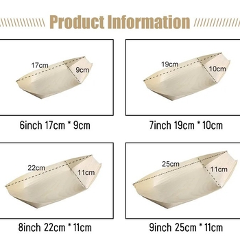 Vienkartinė kanojos popierinė valties dėžutė užkandžių padėklas tešlos pakavimo dėžutė užkandžių padėklas medinė valtis Japoniški kūrybingi mediniai stalo reikmenys