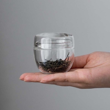 Μίνι μικρό κουτί τσαγιού, κουτί τσαγιού αφύπνισης από υψηλό βοριοπυριτικό γυαλί, κουτί τσαγιού Kung Fu, φορητή αποθήκη τσαγιού, μη σφραγισμένη αποθήκευση