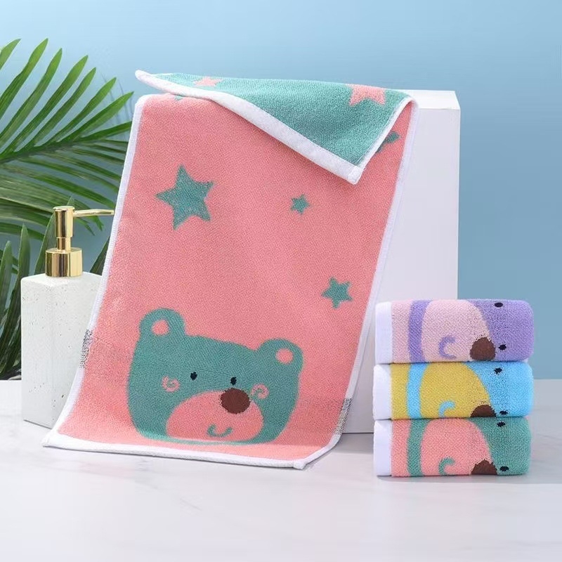 Medvilninis vaikiškas rankšluostis veidui, sugeriantis, mielas mažas rankšluostis, mokinio, darželinuko, kūdikio, veido rankšluostis, kategorija A, didmeninė prekyba