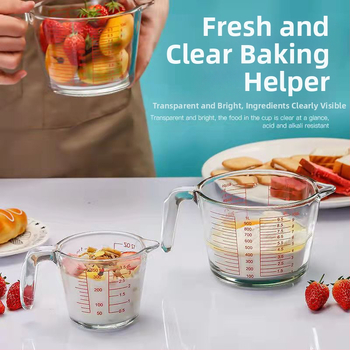 Magas hőmérsékletnek ellenálló üveg mérőpohár skálával Magas hőmérsékletnek ellenálló mikrohullámú sütőben használható sütőpohár Tojásverő pohár mérőpohárral