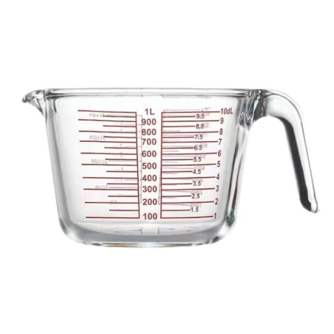 Magas hőmérsékletnek ellenálló üveg mérőpohár skálával Magas hőmérsékletnek ellenálló mikrohullámú sütőben használható sütőpohár Tojásverő pohár mérőpohárral