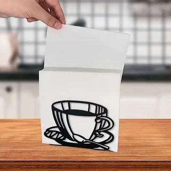 Metalinis modernus kavos puodelio servetėlių laikiklis stalviršiui, laisvai pastatomas servetėlių laikiklis, dekoratyvinė servetėlių dėžutė