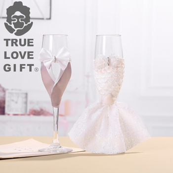 Vestuvių taurė Vestuvės Romantiškos vestuvių šampano meilės rinkinys Perdavimo vyno taurė Taurė nuotakai ir jaunikiui