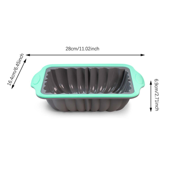 Νέο δίχρωμο πιάτο τοστ σιλικόνης με ατσάλινο δακτύλιο, μακρύ τετράγωνο σχήμα λουλουδιού, ταψί ψησίματος κέικ, εργαλεία ψησίματος, πιάτο τοστ, καλούπι κέικ