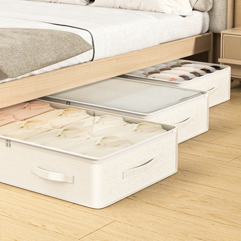 „Amazon“ naujas medvilnės ir lino lovos laikymo krepšys, permatomas drabužių antklodės žaislų organizatoriaus krepšys, patogus laikymo krepšys