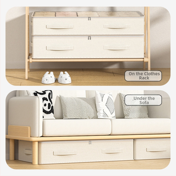 „Amazon“ naujas medvilnės ir lino lovos laikymo krepšys, permatomas drabužių antklodės žaislų organizatoriaus krepšys, patogus laikymo krepšys