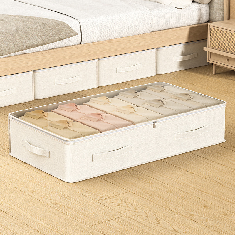 „Amazon“ naujas medvilnės ir lino lovos laikymo krepšys, permatomas drabužių antklodės žaislų organizatoriaus krepšys, patogus laikymo krepšys