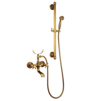 Täiesti vaskne antiikne lihtne dušikomplekt Euroopa stiilis vannitoa dušiga dušikraan retro väljalaskeavaga dušš
