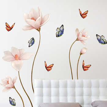 Väliskaubandus Hiina stiilis lootoseõiega magamistoa esiku kodukaunistamise seinakleebise taustapaigutus isekleepuvad piiriülesed hulgimüügid