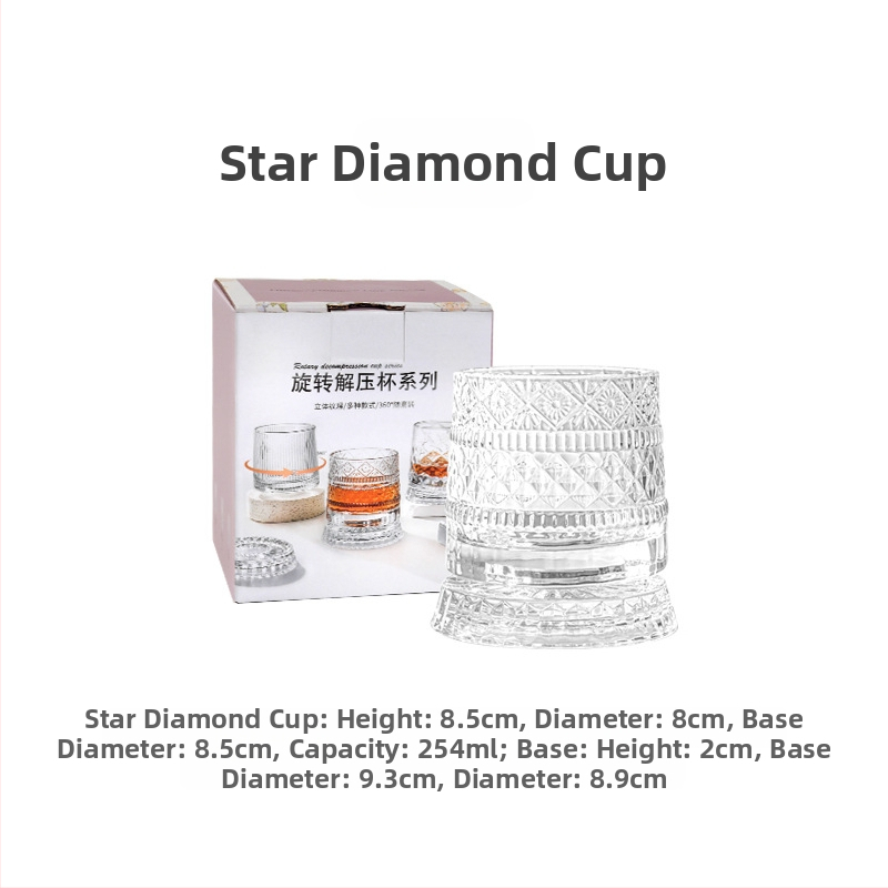 Csillag gyémánt forgó kristály dekantáló öltöny háztartási söröspohár whisky borospohár ajándék fény luxus bor öltöny