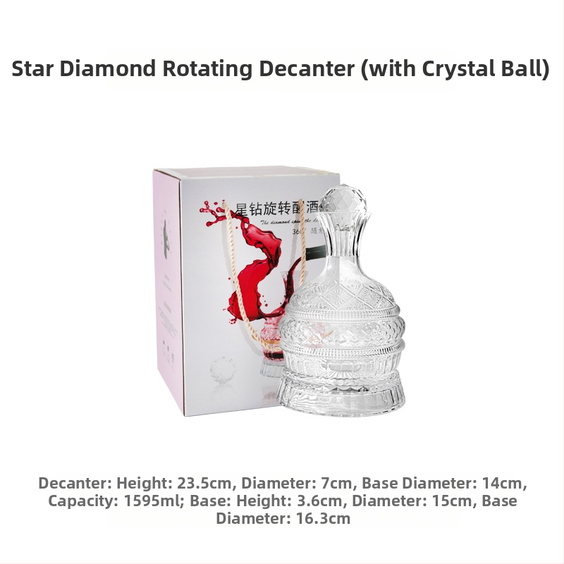 Csillag gyémánt forgó kristály dekantáló öltöny háztartási söröspohár whisky borospohár ajándék fény luxus bor öltöny