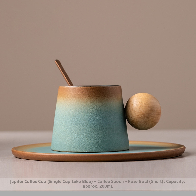 Csésze kerámia latte kávéscsészével és csészealjjal, kreatív délutáni teás bögre, kis, finom háztartási tejes reggelizőpohár