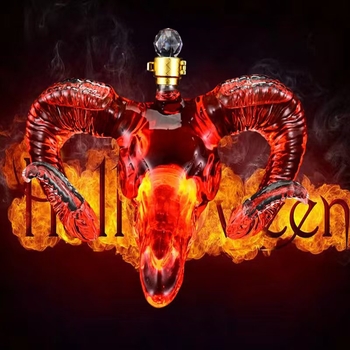 Πρόβατα κεφάλι μοντελοποίηση χειροτεχνίας μπουκάλι κρασί ginseng μπουκάλι κρασί καράφα εργοστάσιο χονδρικής 800ml καθαρό κόκκινο διάβολο παχύ ανθεκτικό στη θερμότητα