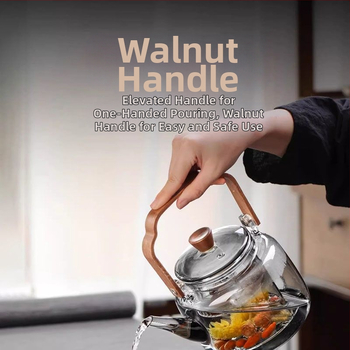 Ηλεκτρική Κεραμική Εστία για Βραστό Νερό και Παρασκευή Τσαγιού, με Λαβή, Κατάλληλη για Ατμό και Μαγείρεμα, Κατασκευασμένη από Μαύρο Γυαλί Ανθεκτικό σε Υψηλές Θερμοκρασίες