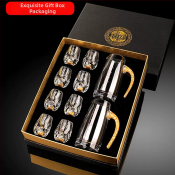 Ποτήρι Facet drop cup δημιουργικό κρυστάλλινο ποτήρι χρυσό αλουμινόχαρτο λευκό κρασί ποτήρι οινοπνευματωδών ποτών χονδρικής