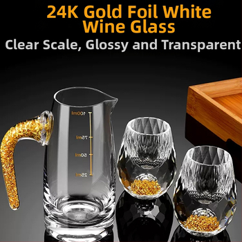 Ποτήρι Facet drop cup δημιουργικό κρυστάλλινο ποτήρι χρυσό αλουμινόχαρτο λευκό κρασί ποτήρι οινοπνευματωδών ποτών χονδρικής