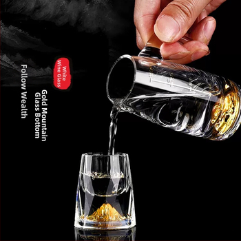 Ποτήρι Facet drop cup δημιουργικό κρυστάλλινο ποτήρι χρυσό αλουμινόχαρτο λευκό κρασί ποτήρι οινοπνευματωδών ποτών χονδρικής