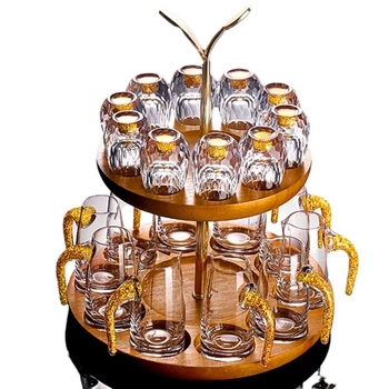 Ποτήρι Facet drop cup δημιουργικό κρυστάλλινο ποτήρι χρυσό αλουμινόχαρτο λευκό κρασί ποτήρι οινοπνευματωδών ποτών χονδρικής