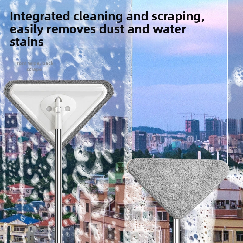 Jauns trīsstūrveida mops, īpaši liels, 360 grādu rotējošs, stikla sienu, griestu, grīdu un koka grīdu tīrīšanai