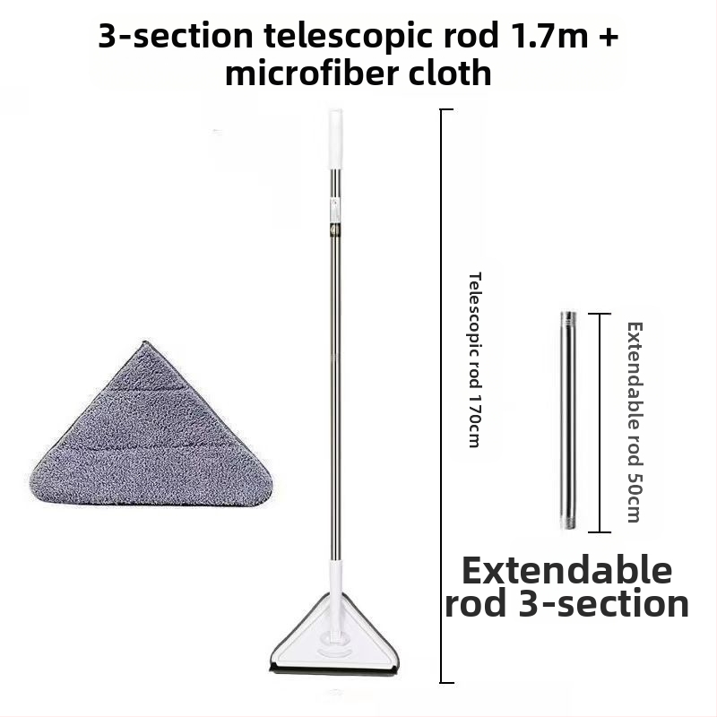 Uus kolmnurkne mopp, eriti suur, 360-kraadiselt pöörlev, klaasseinte, lagede, põrandate ja puitpõrandate puhastamiseks