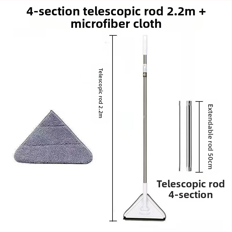 Uus kolmnurkne mopp, eriti suur, 360-kraadiselt pöörlev, klaasseinte, lagede, põrandate ja puitpõrandate puhastamiseks