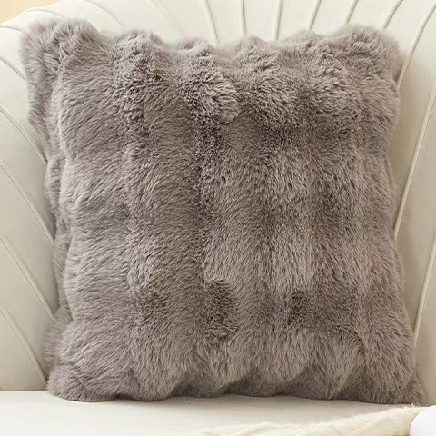 Кремава лека луксозна калъфка за възглавница в тоскански стил с плюшен заек, плюшена възглавница, диван, спалня, татами, облегалка
