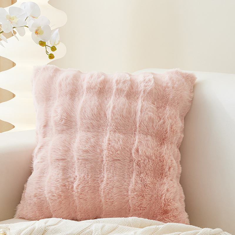 Кремава лека луксозна калъфка за възглавница в тоскански стил с плюшен заек, плюшена възглавница, диван, спалня, татами, облегалка