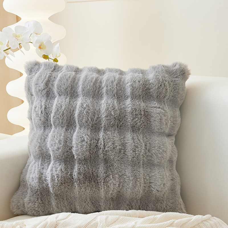 Кремава лека луксозна калъфка за възглавница в тоскански стил с плюшен заек, плюшена възглавница, диван, спалня, татами, облегалка