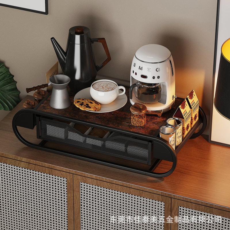 Kávékapszula-tároló állvány Új fiókos Duoqu Kusi kapszulatároló doboz Fém fa kávétároló állvány