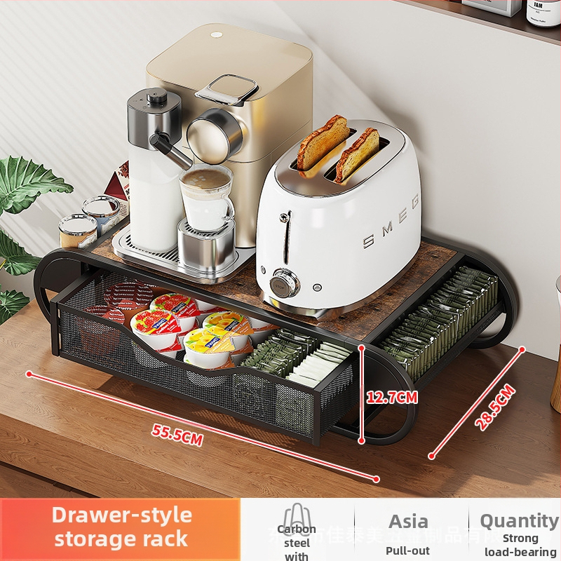 Kávékapszula-tároló állvány Új fiókos Duoqu Kusi kapszulatároló doboz Fém fa kávétároló állvány