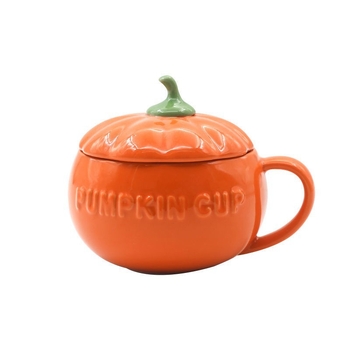 Хелоуин керамична чаша с тиква за деца, висококачествена чаша за закуска с мляко и овесени ядки, юфка, купа с яйца на пара с капак