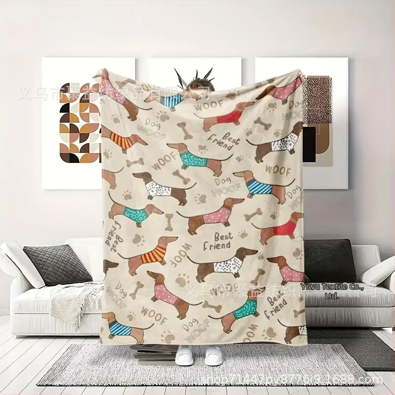 Pătură de flanel cu animale, somn de somn, canapea, birou, pat, camping, călătorie, pătură multifuncțională, potrivită pentru toate anotimpurile