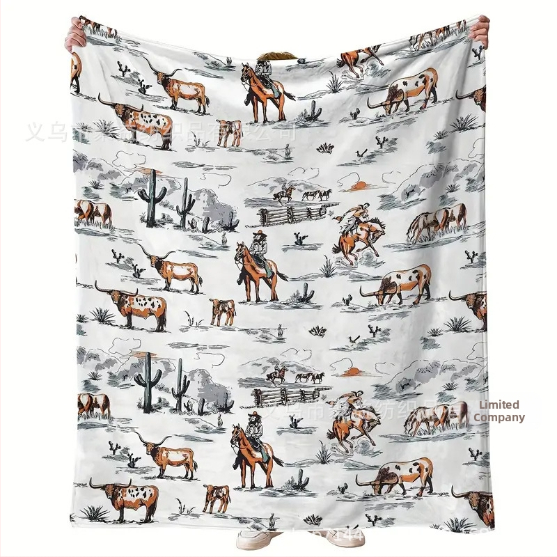 Фланелено одеяло с животински принт, диван, офис, легло, къмпинг, пътуване, многофункционално одеяло, подходящо за всички сезони