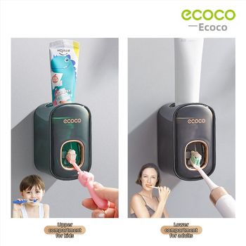 Ecoco Πλήρως Αυτόματος Στύψιμος Οδοντόκρεμας Αποθήκευση Στύψιμου Παιδικό Ράφι Επιτοίχιο Κρεμάστρα Αποθήκευσης Οδοντόβουρτσας