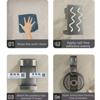 Elektrinio dantų šepetėlio laikiklis, dantų šepetėlio laikiklis be perforatoriaus, burnos skalavimo skysčio laikiklis, tualeto sieninis dantų šepetėlio laikiklis