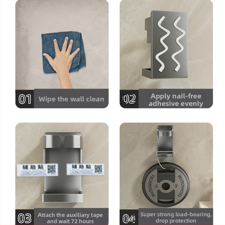 Стойка за съхранение на електрически четки за зъби, закачалка за чаша за уста без перфоратор, закачалка за чаша за тоалетна чиния, стенна скоба за съхранение на зъби