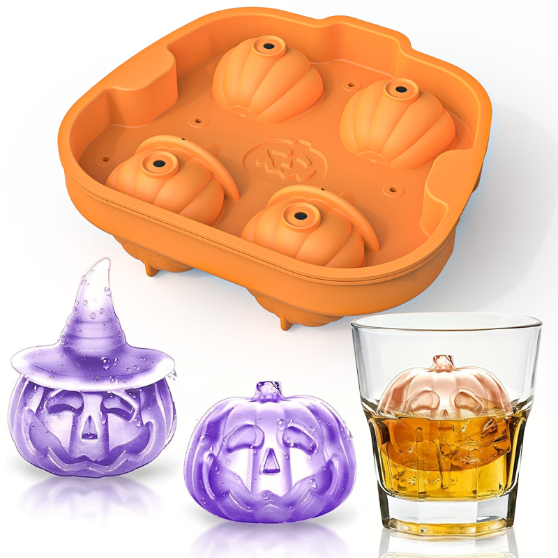 Piiriülene plahvatusohtlik koljujäätis 10 ühtlast halloweeni šokolaadivormi loominguline omatehtud silikoonist jäätis lehtriga