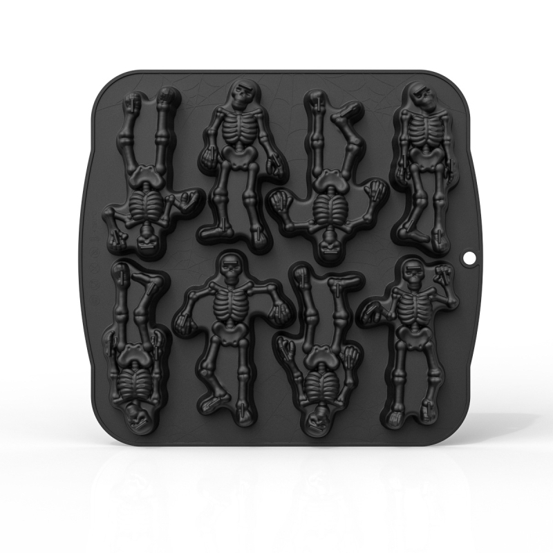 Piiriülene plahvatusohtlik koljujäätis 10 ühtlast halloweeni šokolaadivormi loominguline omatehtud silikoonist jäätis lehtriga