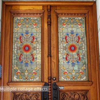 DJ7047 lihtsa värvimustriga elektrostaatiline klaasist isekleepuvad kahepoolsed trükiakna kleebised, mis on nähtavad ilma liimita