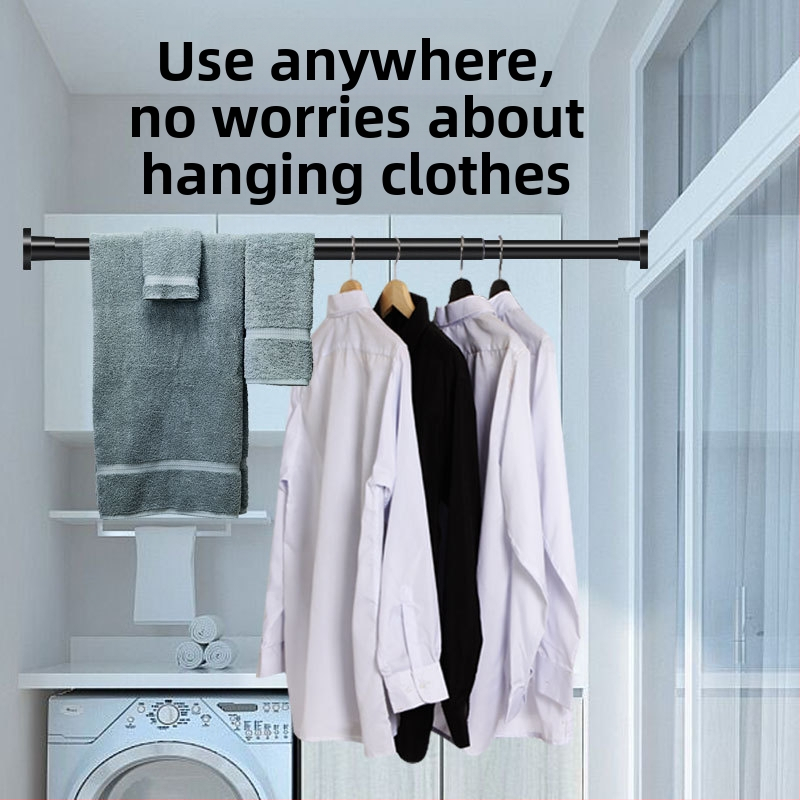 Телескопична пръчка без пробиване, сушилня за балкон, подпорна пръчка за гардероб, щанга за завеси за баня, щанга за завеси за душ, сушилня за дрехи